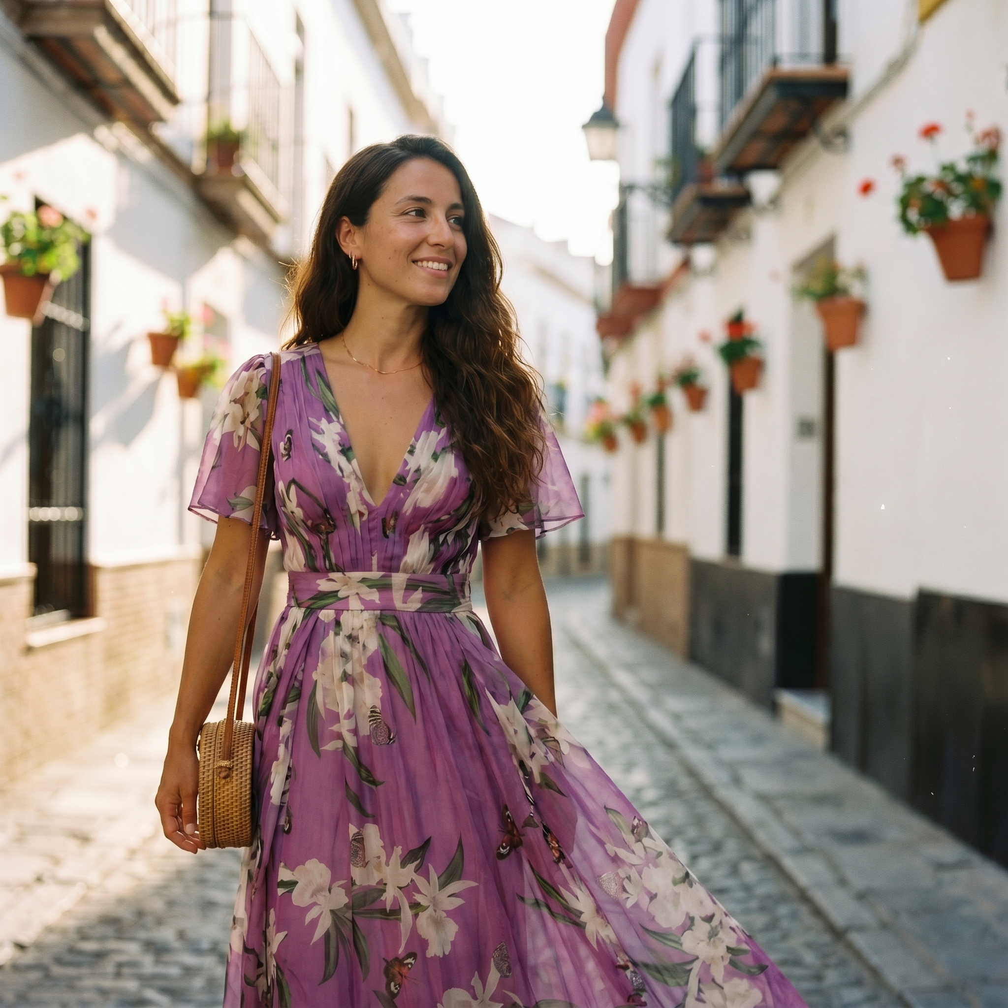 Elena | Vestido maxi floral para mujer con escote en V y diseño cómodo