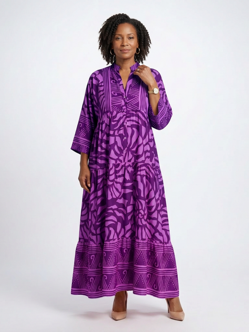 María | Vestido midi con botones en la parte delantera