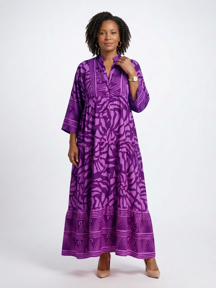 María | Vestido midi con botones en la parte delantera