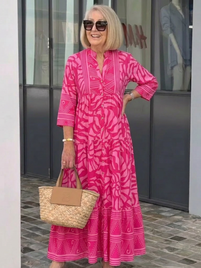 María | Vestido midi con botones en la parte delantera