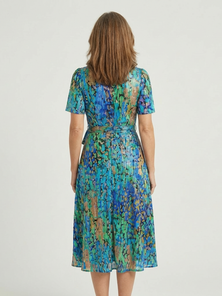 Sofía | Vestido midi con estampado abstracto