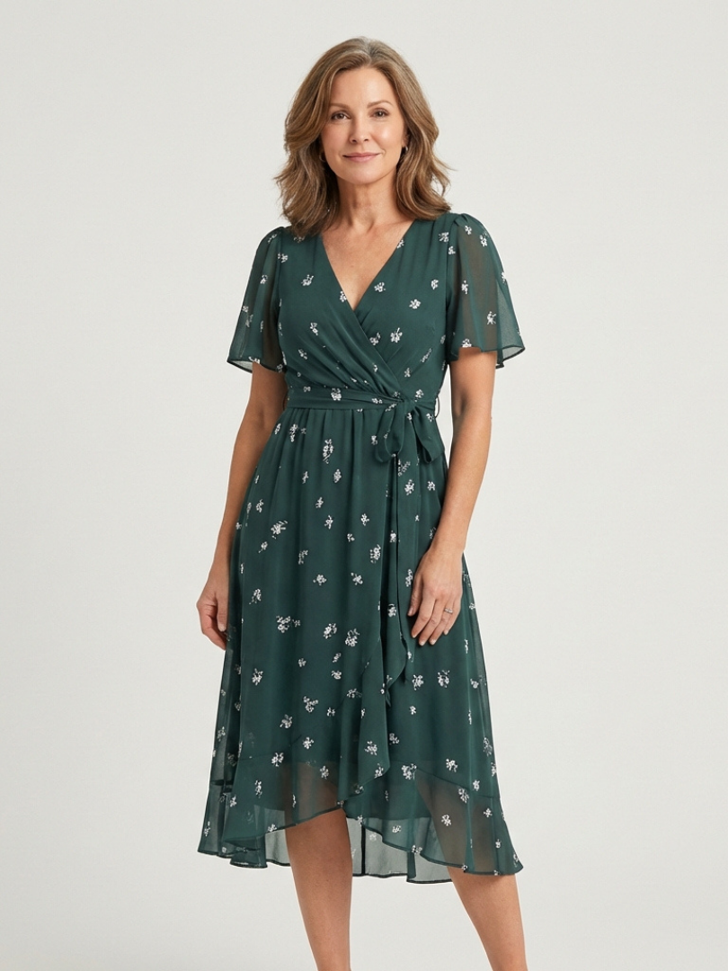 Sofía | Vestido midi con estampado abstracto