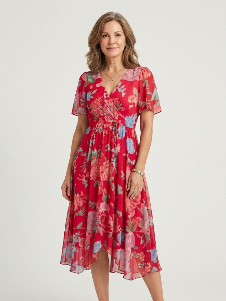 Sofía | Vestido midi con estampado abstracto